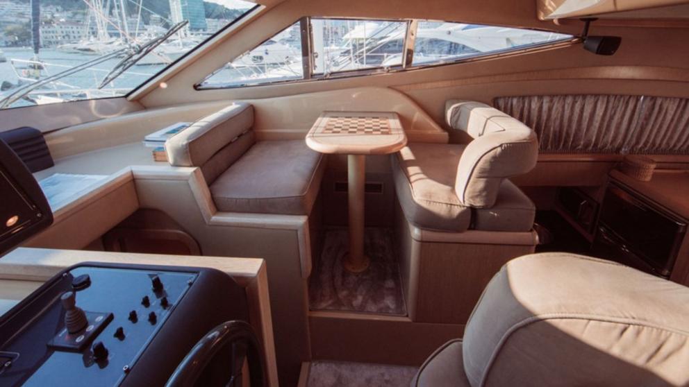 Interior seating area of motor yacht Bluebell image 2