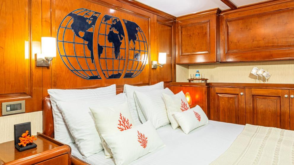 Das Schlafzimmer der Segelgulets besticht durch sein luxuriöses Aussehen und sein authentisches Design.