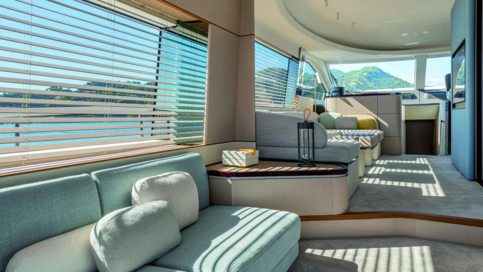 Interior space of the luxury motor yacht Donna