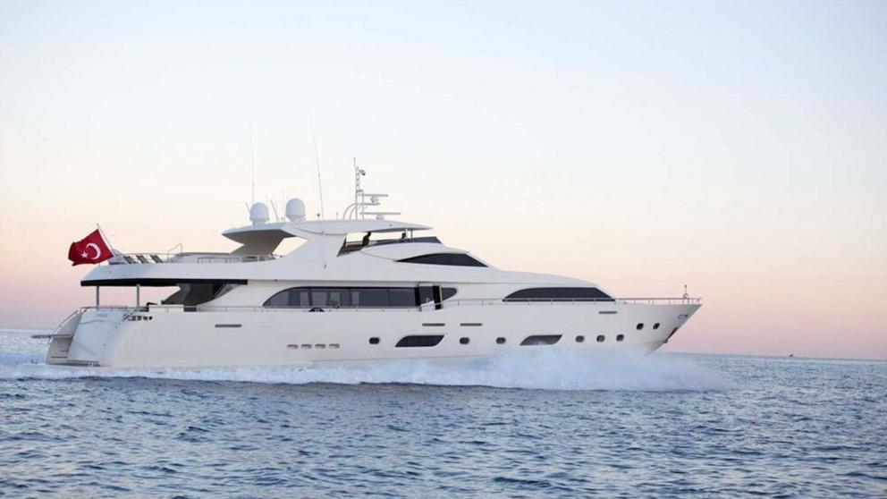 Exterior view of the luxury motor yacht Panfeliss