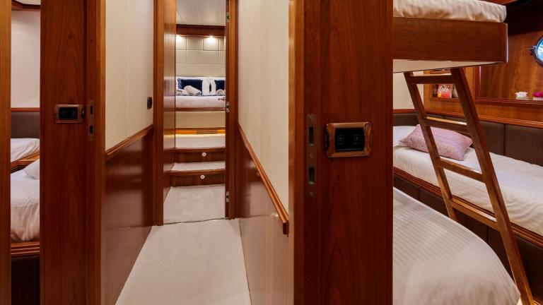 The corridor of the luxury motor yacht Freedom